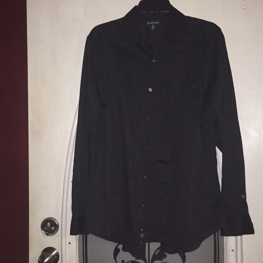 Black long sleeve button up shirt